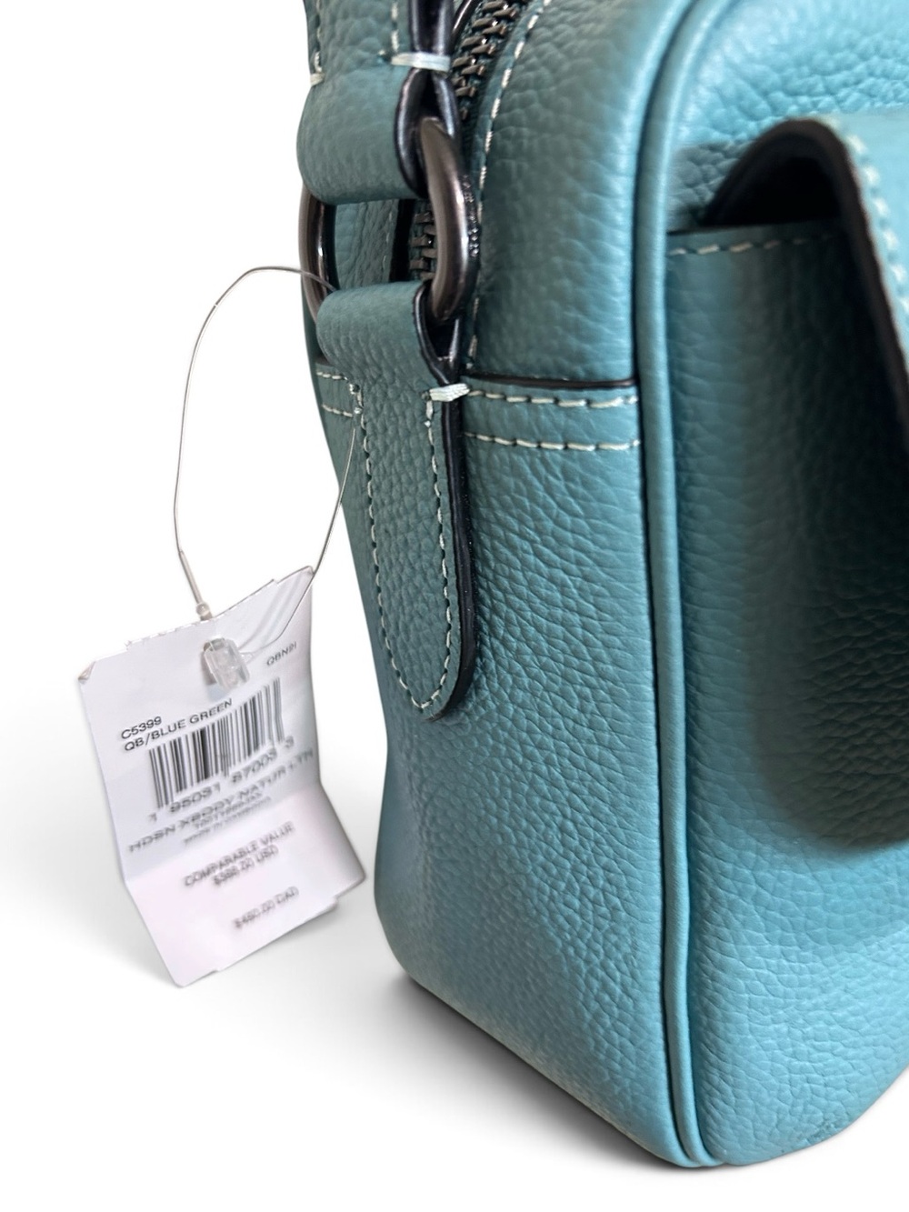 COACH Hudson Gender Neutral Natural Pebble Leather Crossbody Bag NWT - Picture 5 of 11